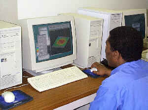 Students using Med System for mine design