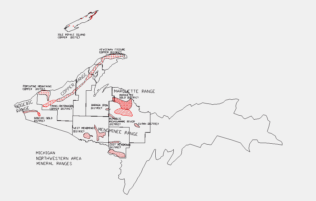Upper 
Michigan 
Copper and Iron Mining Ranges